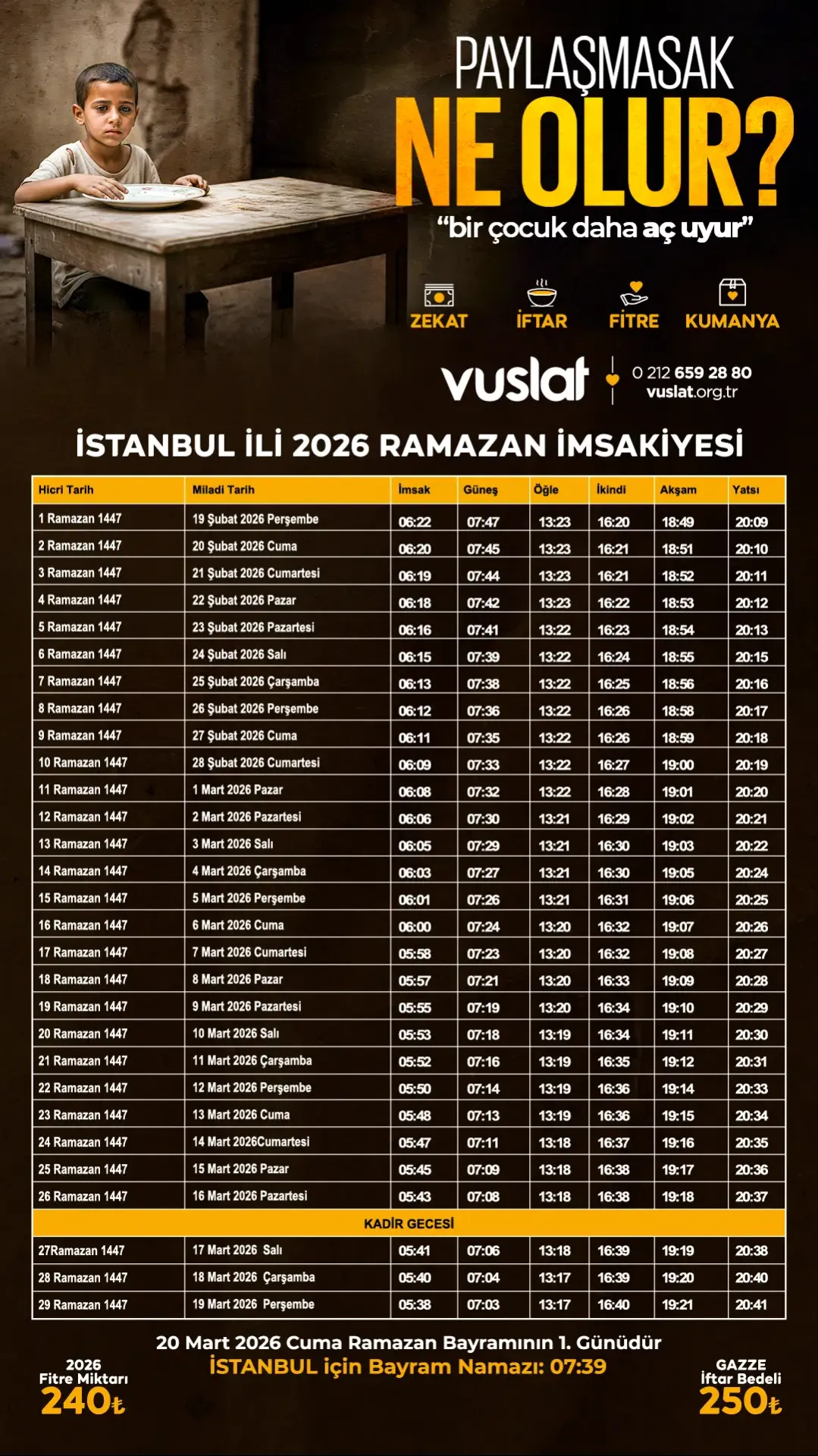 İstanbul İftar Vakti 2026 - Sahur Vakti İmsakiye